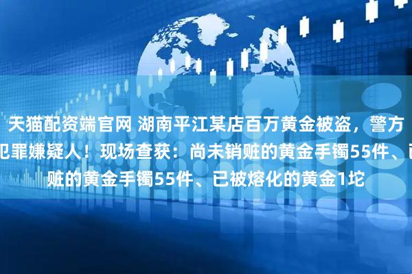天猫配资端官网 湖南平江某店百万黄金被盗，警方30小时内抓获2名犯罪嫌疑人！现场查获：尚未销赃的黄金手镯55件、已被熔化的黄金1坨